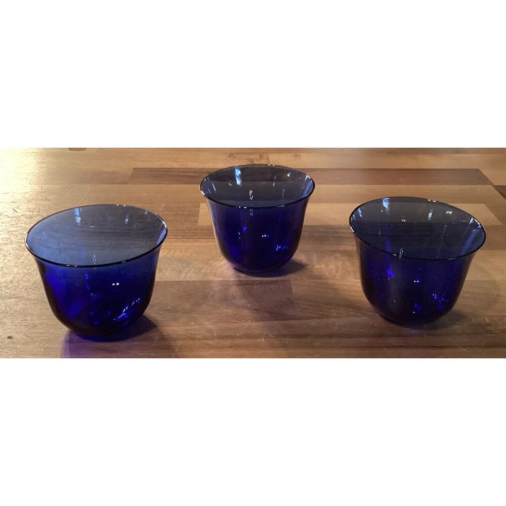 Set Of 3 Cobalt Blue Finger Bowls 2.5”